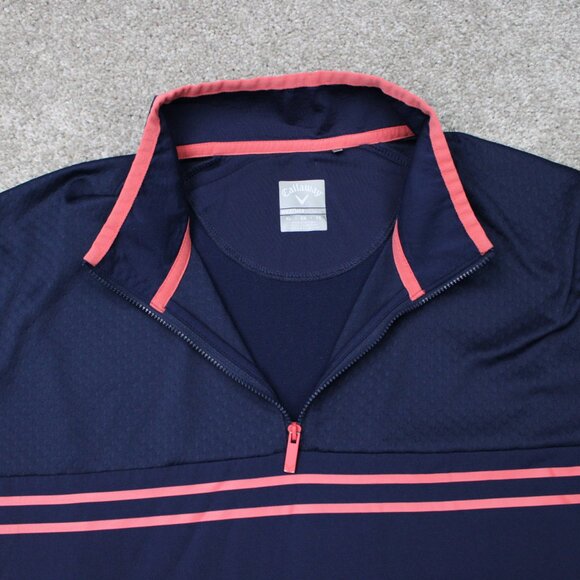Callaway Sweatshirt Mens XL Blue/Pink Weather Series 1/4 Zip Golf L/S Pullover - Picture 6 of 14